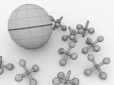 Jacks and Ball Set 3D model