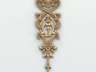 Carved decor vertical 011 3D model