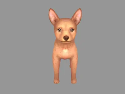 Cartoon pet puppy - PharaohHound - baby dog Low-poly 3D model