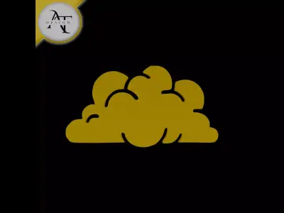 Simple Cloud Symbol - 2D Art Free 3D print model