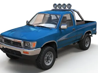 1995 Toyota Deluxe pickup Low-poly 3D model