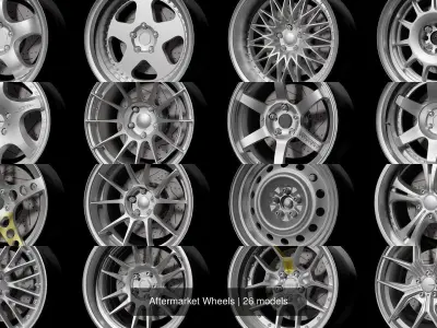 Aftermarket Wheels 3D Model Pack