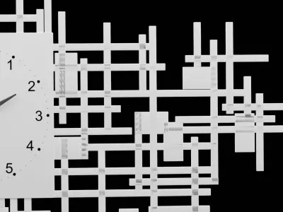 Clock Geometrical Design Low-poly 3D model