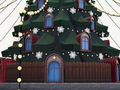 Enchanted Evergreen Stylized Christmas Tree 3D Model 3D model