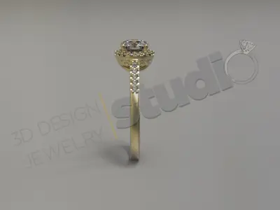 Luxury brilliant engagement ring 3d model 3D print model