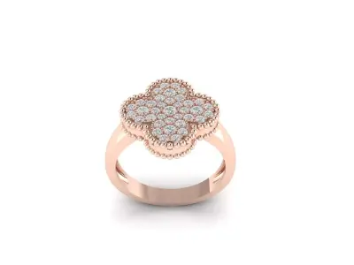 Diamond clover ring design replica 3D print model