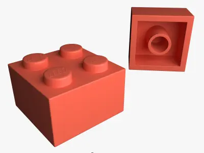 Lego Bricks 2x2 3D model