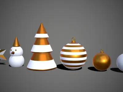 Christmas Happy New Year Decoration Props 3D model
