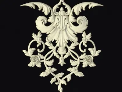Central decor ornament for furniture 3D model 742