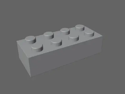 Plastic Brick Low-poly 3D model