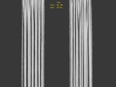 Curtains with fringes 3D model