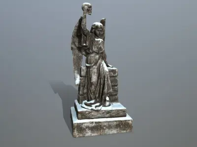 statue 2 of angel Low-poly 3D model