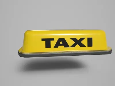 Taxi Sign Low-poly 3D model buy