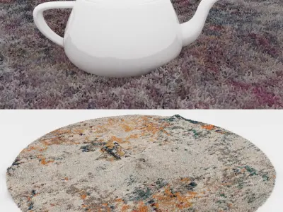 Round Rug Set 182 3D model
