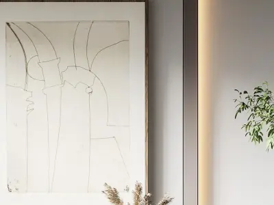 coffee combination table Nordic chair 3D model