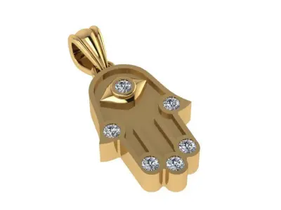 Hamsa Diamond Pendant 1308 3D print model