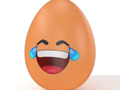 Egg Cracked Emoji N013 Low-poly 3D model