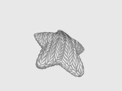 Knitted Star Ornament Knitted Texture Star Cozy Yarn Look Star  3D print model
