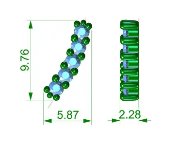 ZLE02 diamond stud earring gold 3D print model