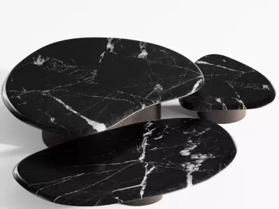 Bezier Coffee Table set 3D model