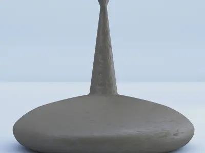 Cement Vases Decor Set 3D model