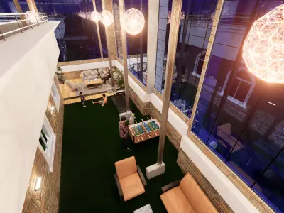 Interior design roof seating area-Structure Details full project 3D model