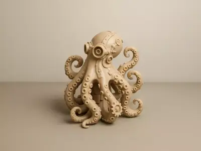 Mechanical octopus Sculpture 3D print model