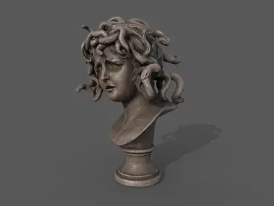 Bust of Medusa Low-poly 3D model