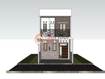 House 5x14m code 605 - Sketchup 3D model 3D model 3D model