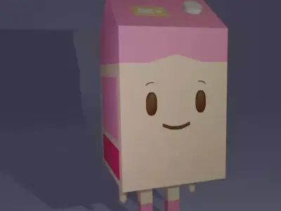 Milk Cartoon Character 3D model
