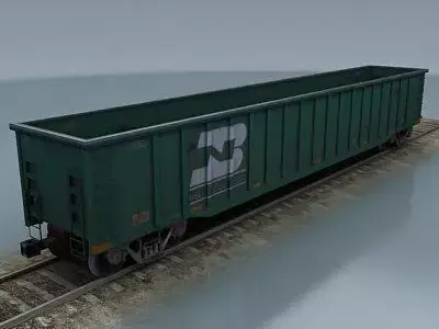rail wagon 6 Low-poly 3D model