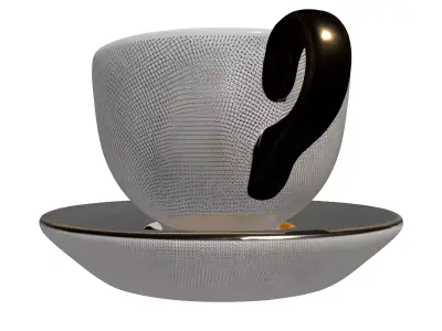 Elegant Teacup and Saucer Set Low-poly 3D model