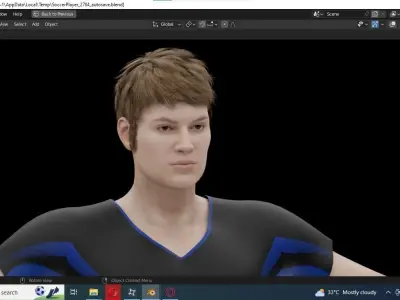 SOCCER BOY PLAYER RIGGED 3D model