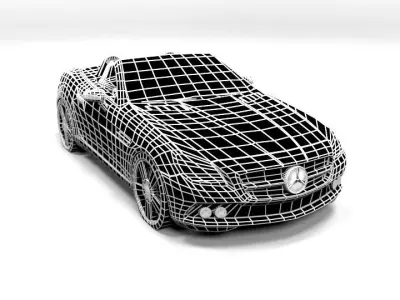 MERCEDES SLK CABRIO LOWPOLY Low-poly 3D model