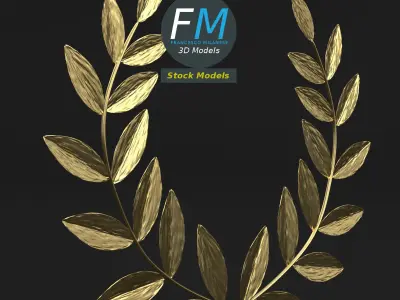 Stylized laurel wreath crown 3D model