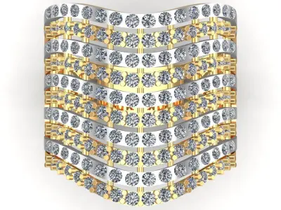 Unique Gold Diamonds Ring 3D print model purchase