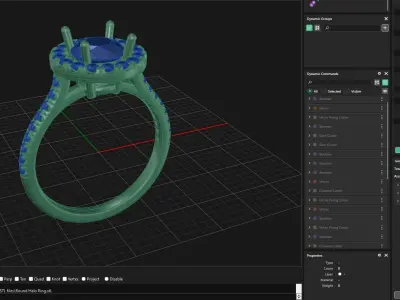 Halo Engagement Ring Free 3D print model