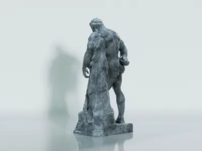 Marble Sculpture - Farnese Hercules Low-poly 3D model