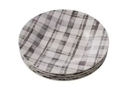 Bradford Plaid Salad Plate Low-poly 3D model