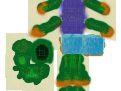 Frog cartoon character rigged Low-poly 3D model