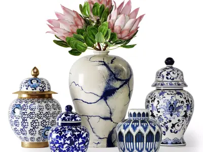 Vases Set 04 3D model