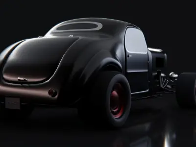 Custom Hot Rod - Game-ready car Low-poly 3D model