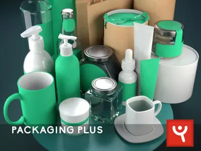 Packaging PLUS Low-poly 3D model