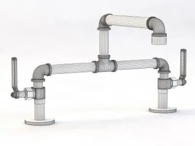 Elevated Widespread Faucet By Watermark Design 3D model