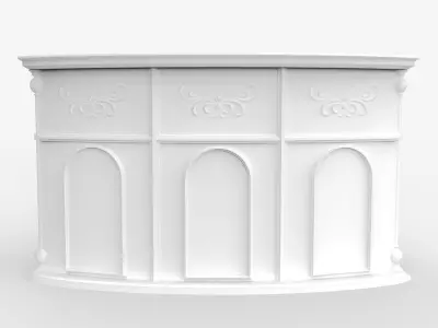Luxury Reception Counter Desk 3 3D model