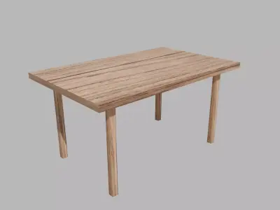 Wood Table Free low-poly 3D model