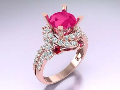Diamond Ring - Womens Rings - N3320 3D print model