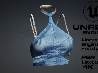 Detailed blue top PBR 4k  Low-poly 3D model