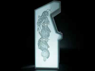 Centipede Arcade Cabinet with Lithophane 3D print model