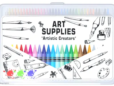 Cars and action games Art Supplies Set 3D model
